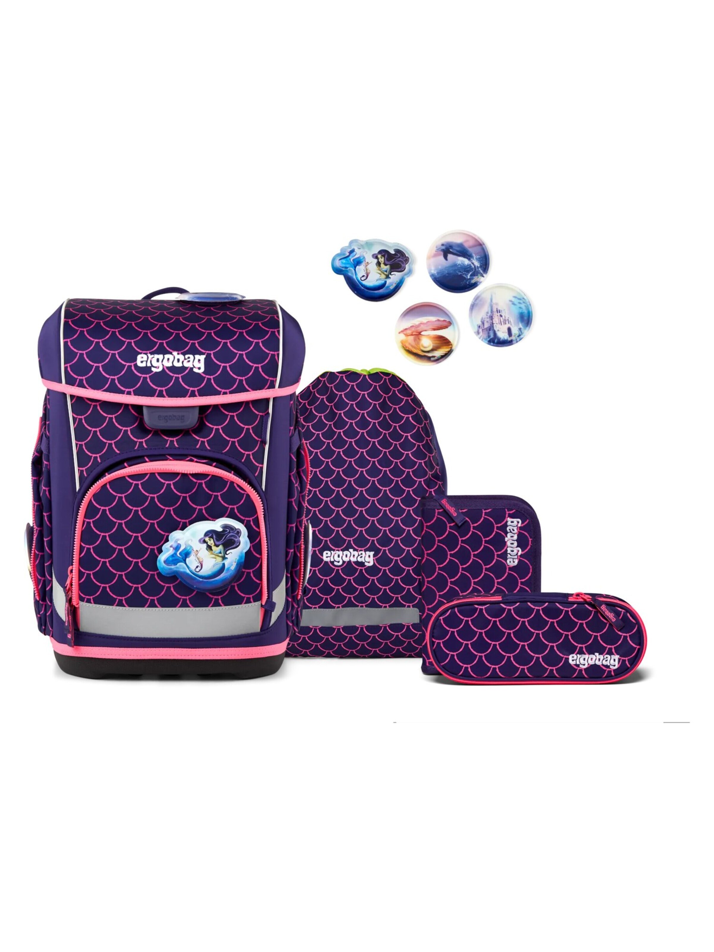 ergobag Backpack 'Schulranzen-Set cubo light Set' in Purple: front