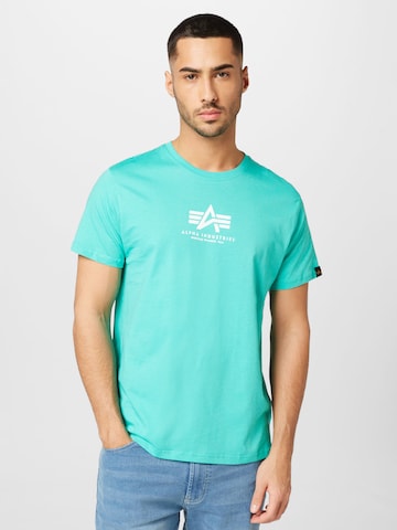 T-Shirt ALPHA INDUSTRIES en vert : devant