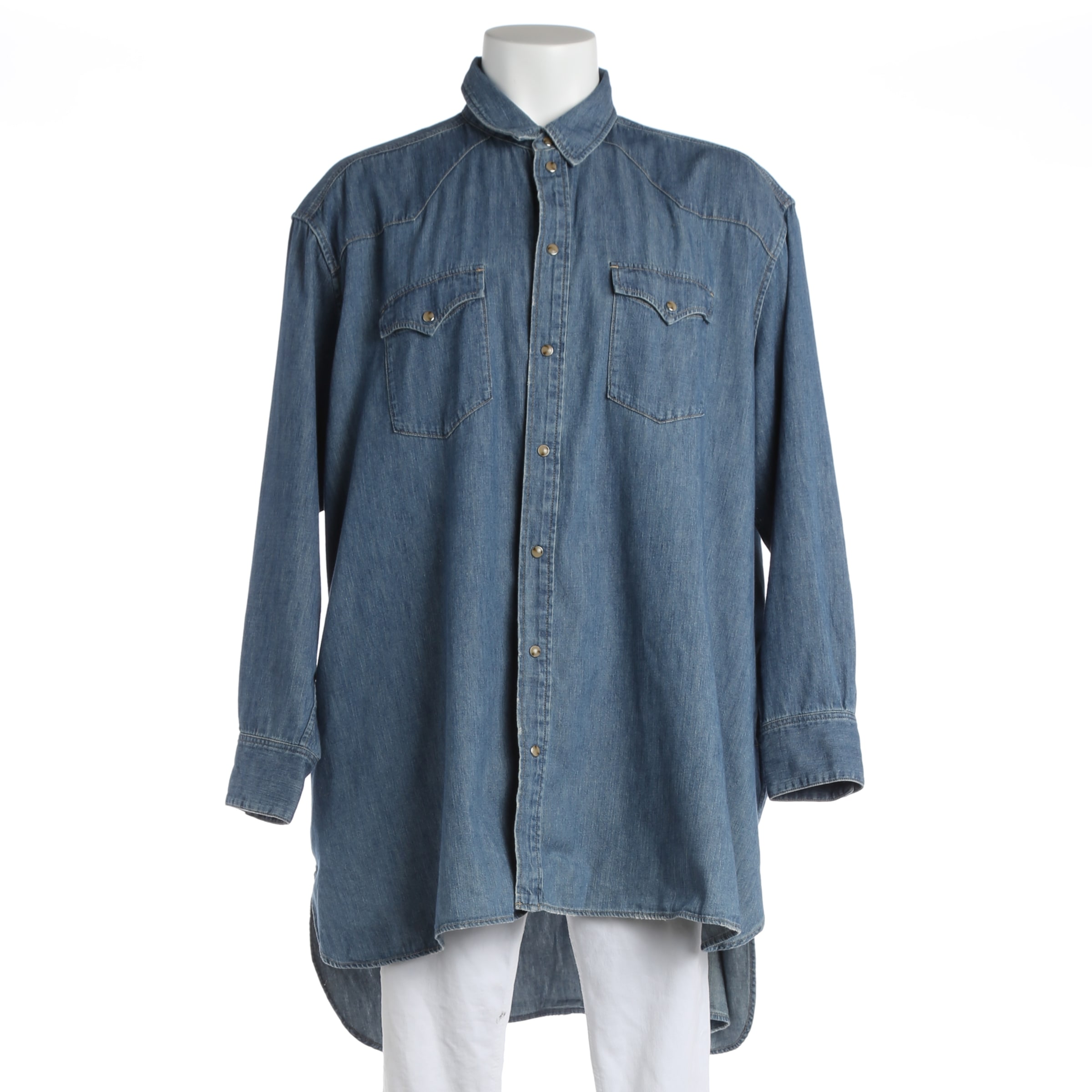 Céline Button Up Shirt in M in Blue: front