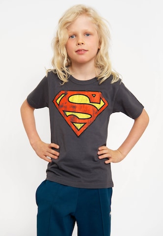 LOGOSHIRT Shirt 'DC Comics – Superman' in Blue: front