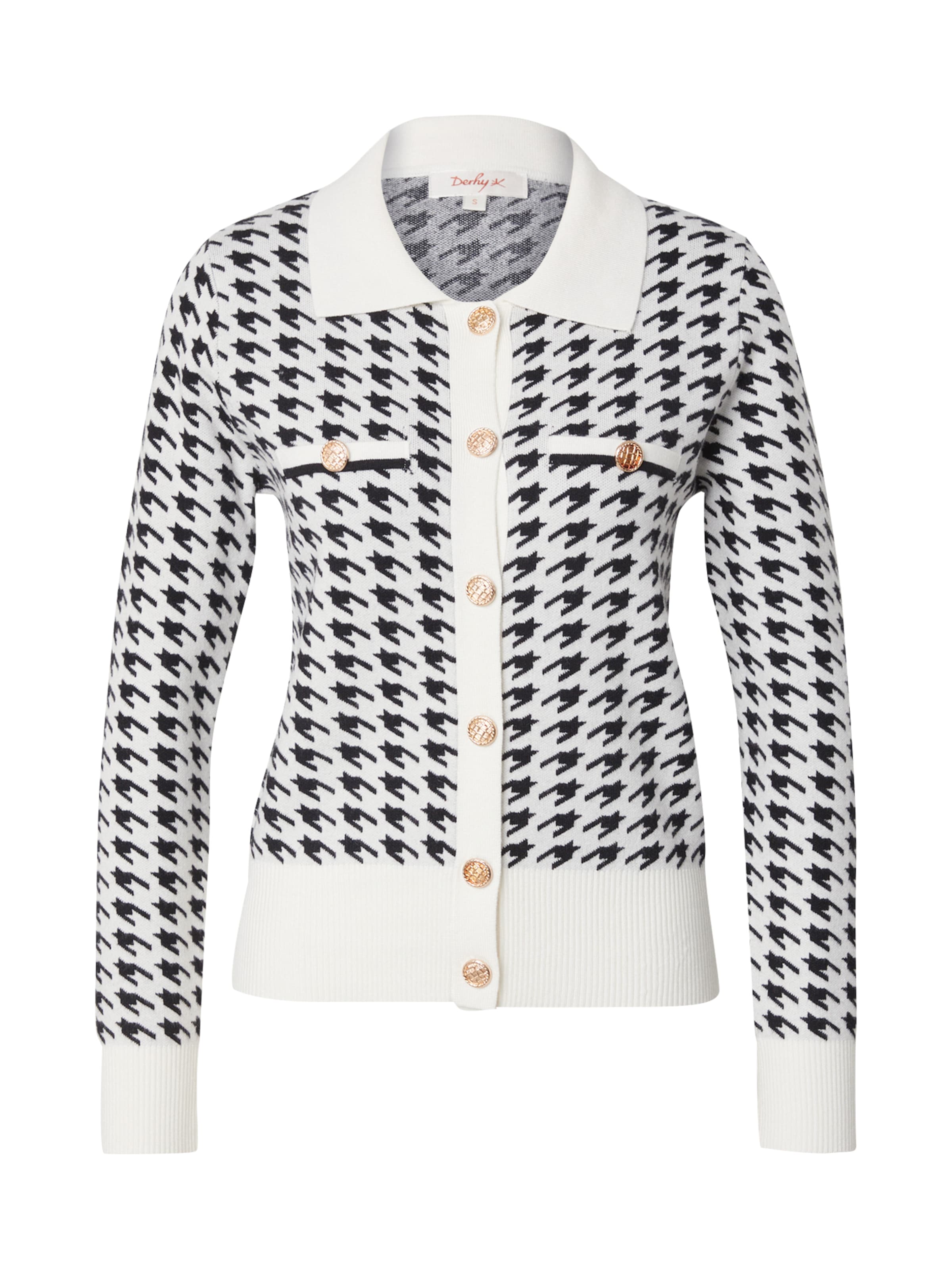 Geacă tricotată 'BARBERINE' de la Derhy pe alb: față