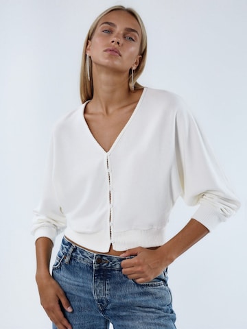 Busem Knit Cardigan in White: front