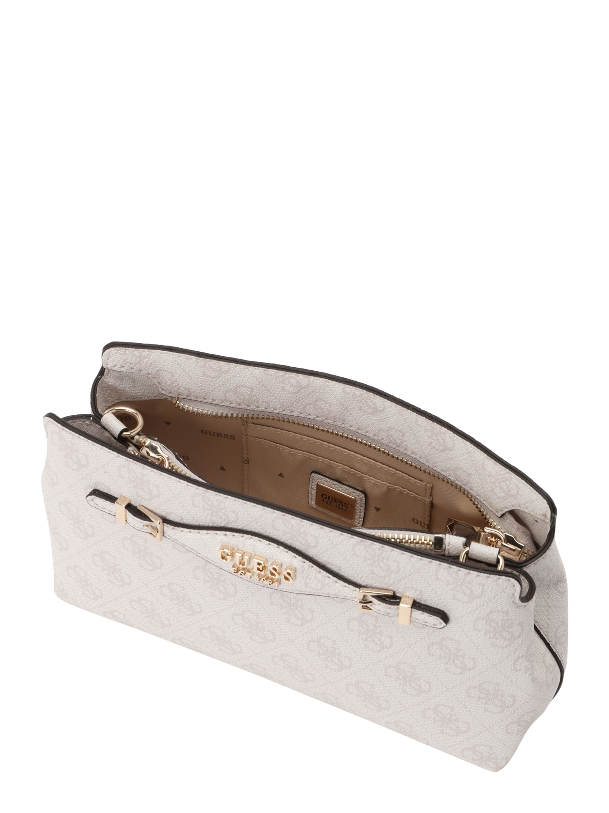 GUESS Τσάντα ώμου 'KATYA CROSSBODY TOP ZIP' σε λευκό