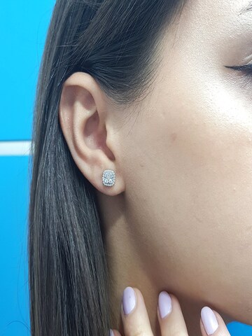 EinStein Diamant Earrings 'Diamant Ohrstecker Brillant-Schliff in 14 Karat Weißgold' in Gold: front
