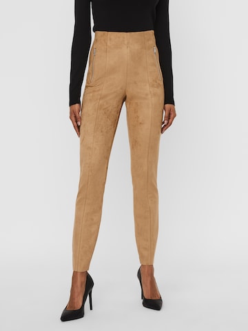 VERO MODA Skinny Leggings 'Donna Dina' in Brown: front