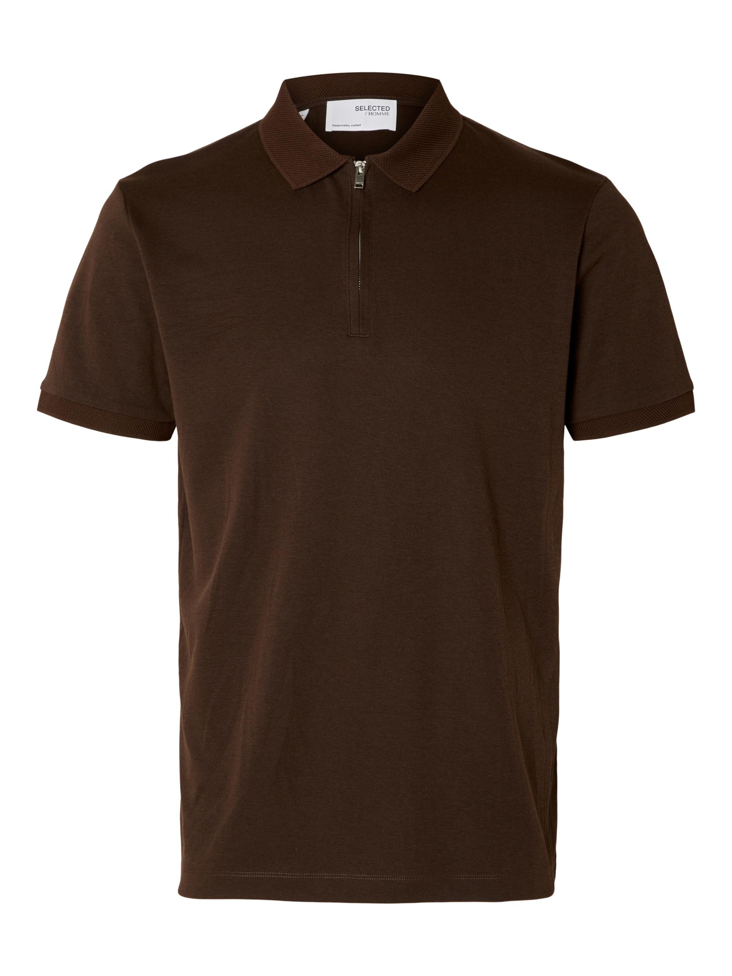 SELECTED Shirt 'SLHFave' in Brown: front