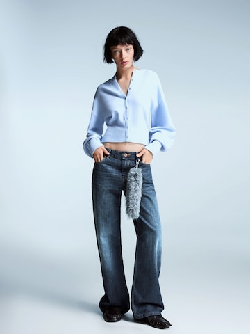 Bershka Knit cardigan in Blue