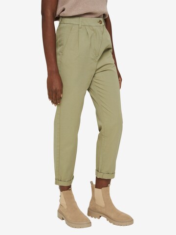 ESPRIT Regular Pleat-Front Pants in Green