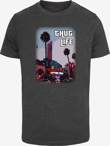 Merchcode Shirt 'Grand Thug Life' in Grijs: voorkant