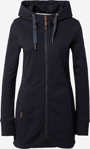 Ragwear Zip-Up Hoodie in Blue: front