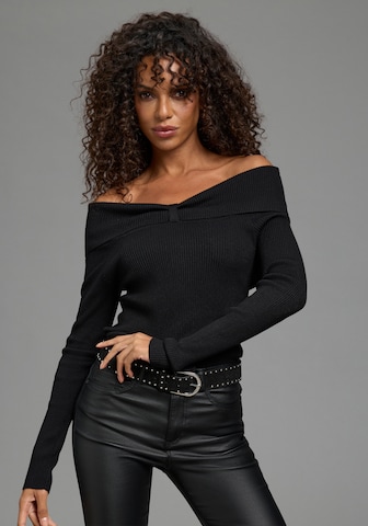 Bruno Banani LM Pullover in Schwarz: Vorderseite