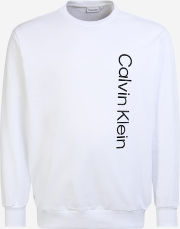 Calvin Klein Big & Tall Sweatshirt in White: front