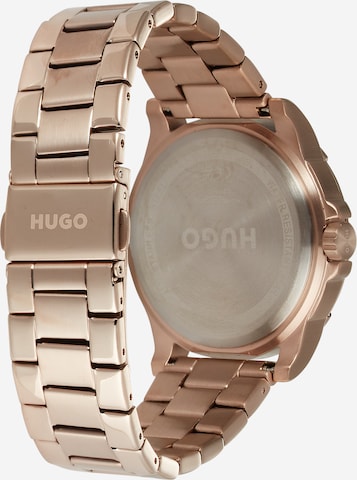 HUGO Red Analog Watch in Gold