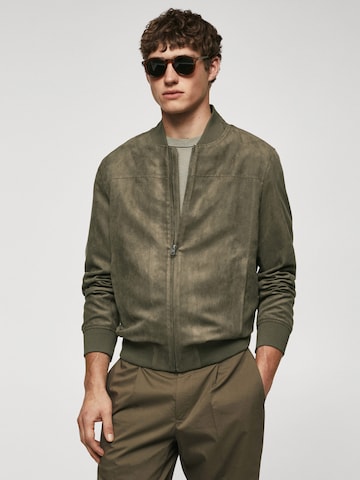 MANGO MANPrijelazna jakna 'BERO' - zelena boja: prednji dio