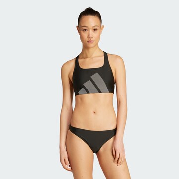 ADIDAS PERFORMANCE Bralette Sports bikini 'Big Bars' in Black: front