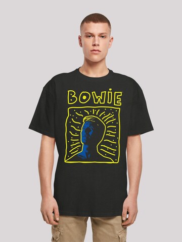 F4NT4STIC Shirt 'David Bowie' in Zwart: voorkant