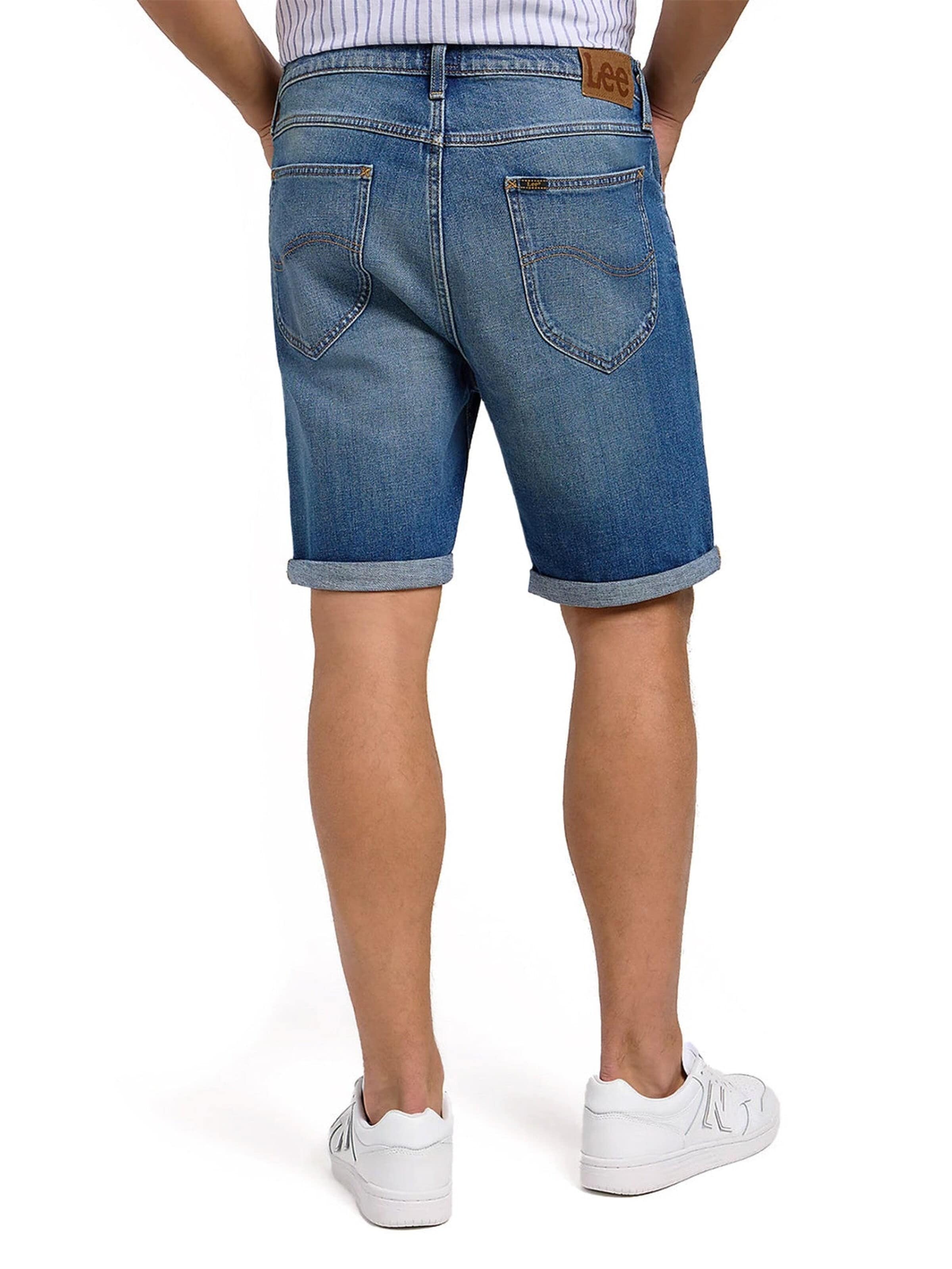 Lee Slimfit Jeans 'RIDER SHORTS' in Blauw