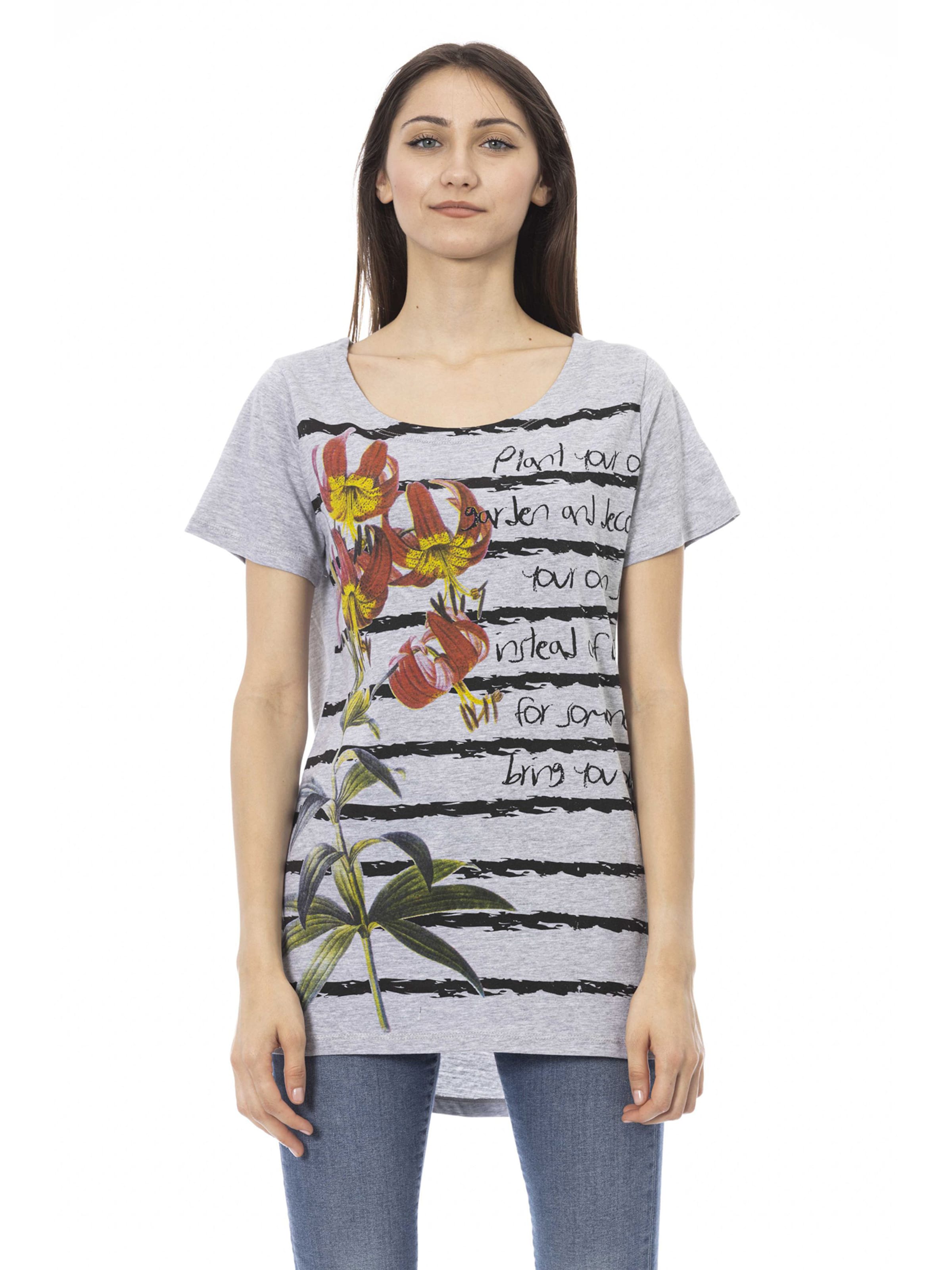 Top 'T-Shirt donna Floralia Trussardi - Misto Cotone Poliestere' di Trussardi in grigio: frontale