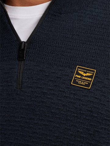 PME Legend Trui 'Pullover with half zipper' in Blauw