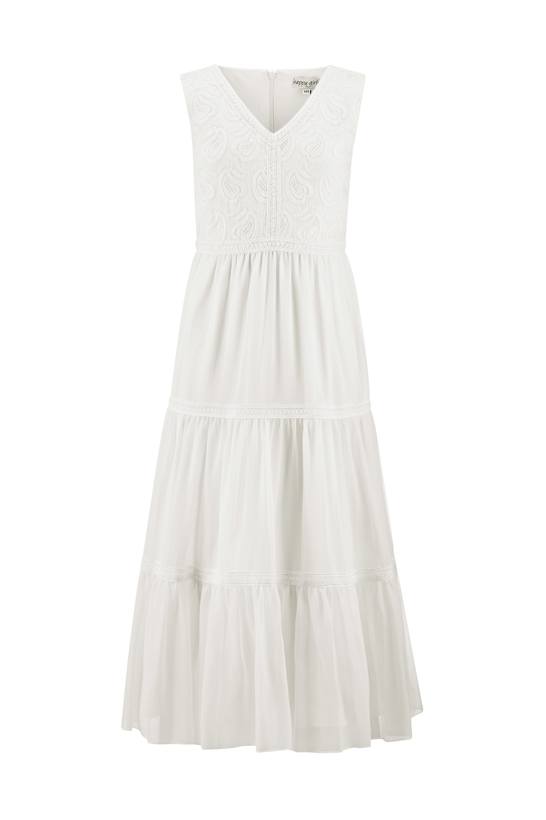 happy girls Sukienka w kolorze biały: przód