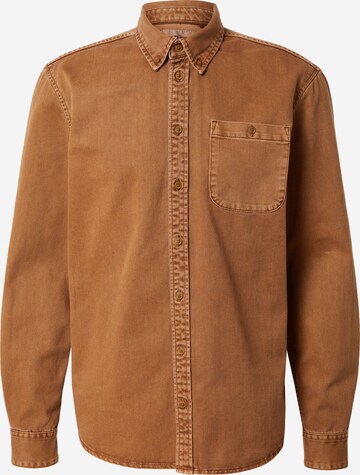 BLEND Button Up Shirt in Brown: front