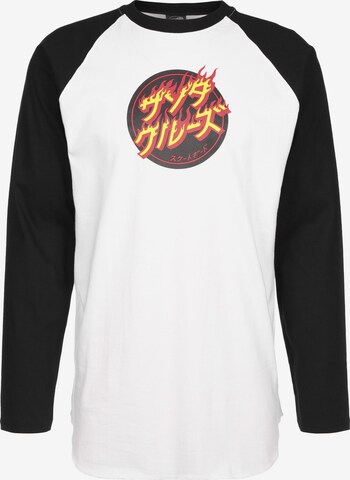 Santa Cruz Sweatshirt ' Flaming Japanese ' in White: front