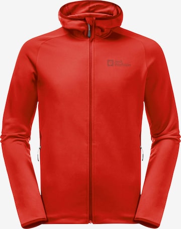 JACK WOLFSKIN Athletic Fleece Jacket 'Baiselberg' in Red: front