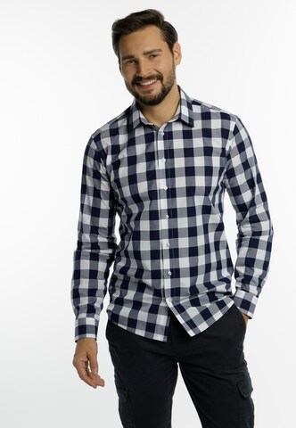 DreiMaster Klassik Slim fit Zakelijk overhemd in Blauw: voorkant