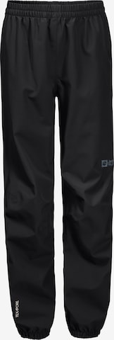 JACK WOLFSKIN Tapered Outdoor Pants 'Rainy Days' in Black: front