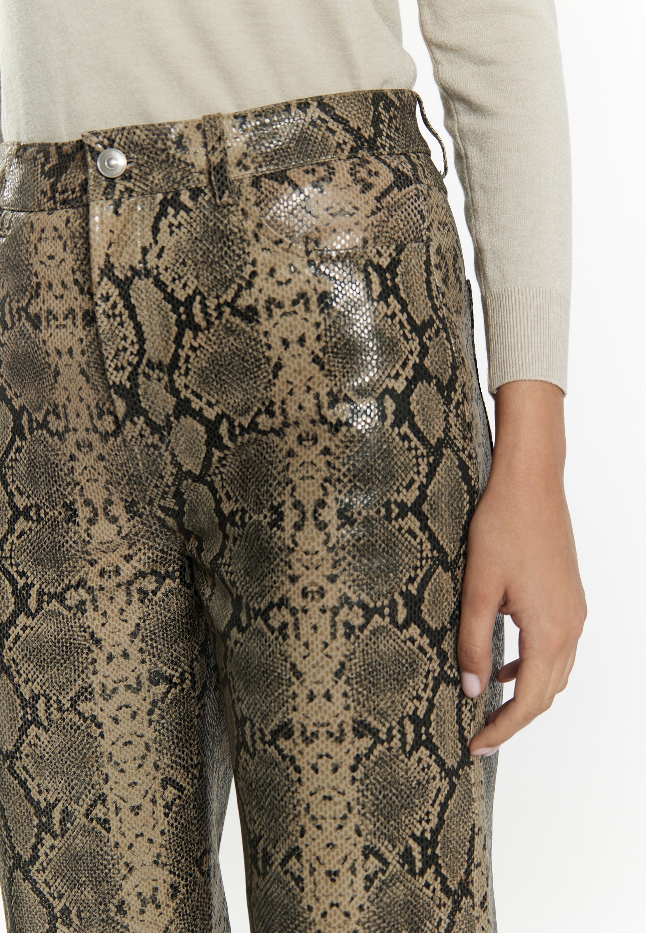 faina - Pierna ancha Pantalón en beige