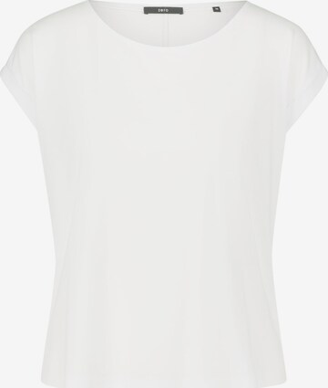 zero T-Shirt mit U-Bootausschnitt in Weiß: predná strana
