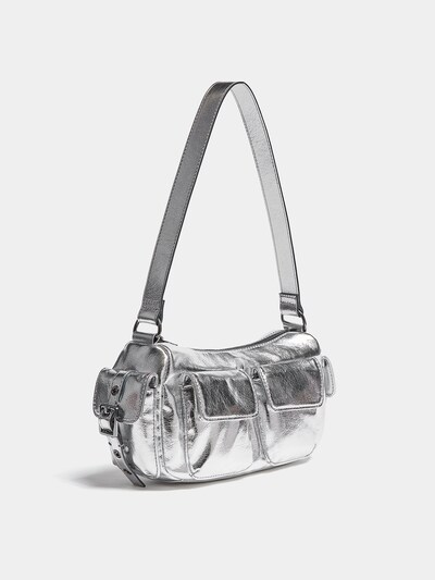 Pull&Bear Sac bandoulière en argent, Vue avec produit