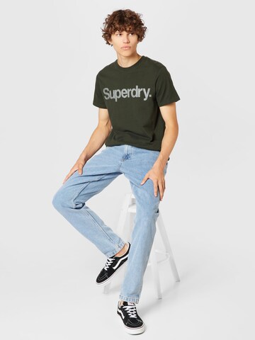 T-Shirt 'Classic Tee' Superdry en vert