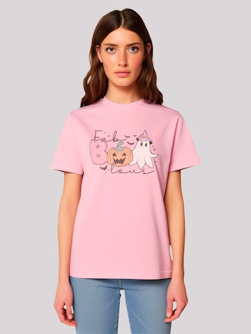 T-shirt 'Retro Halloween Fab Boo Lous' F4NT4STIC en rose : devant