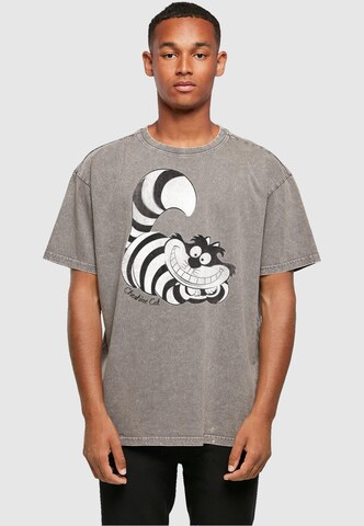 ABSOLUTE CULT T-Shirt 'Alice in Wonderland - Cheshire Cat' in Grau: Vorderseite