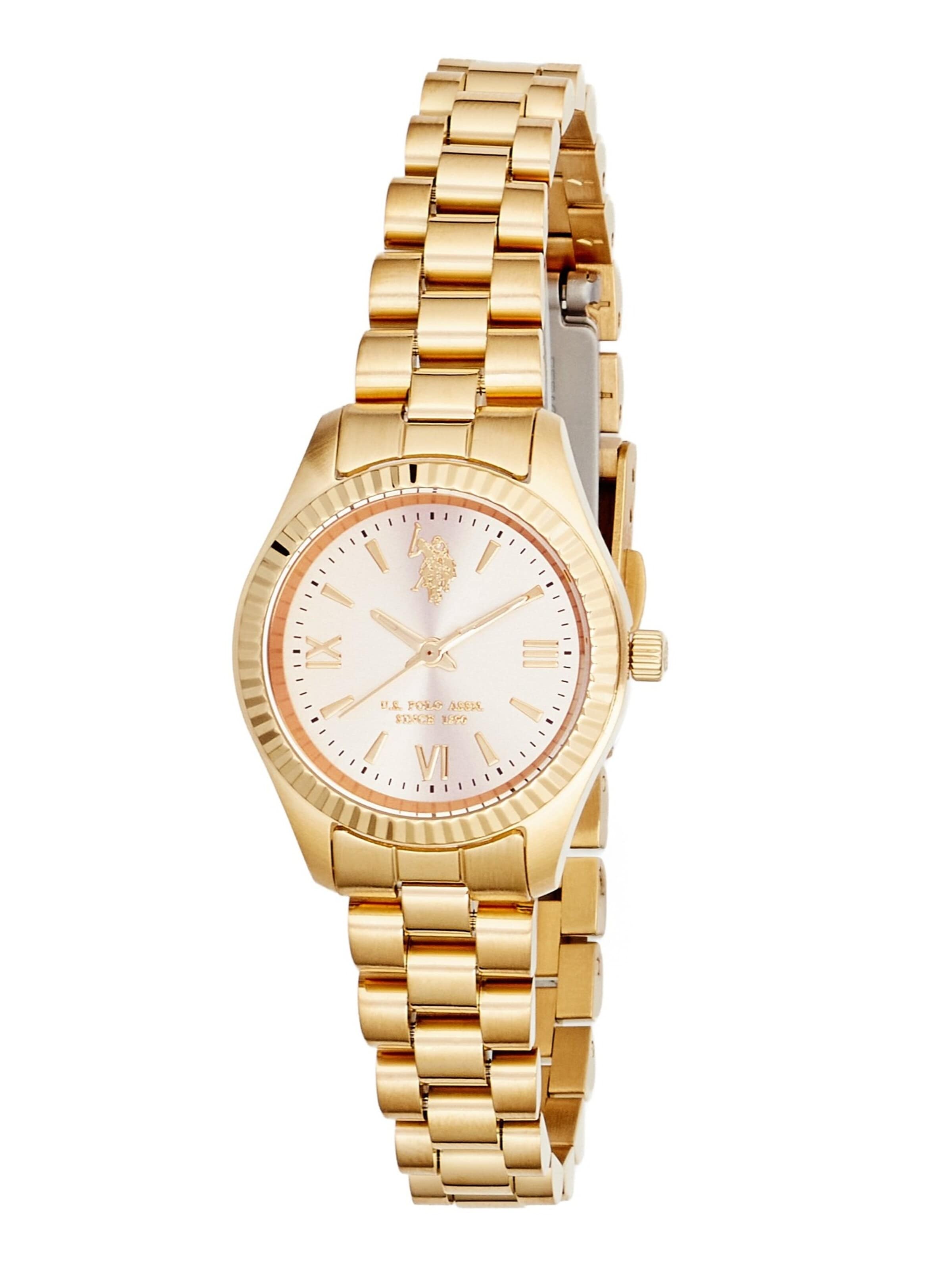 U.S. POLO ASSN. - Reloj analógico 'Charlotte' en rosa: frente