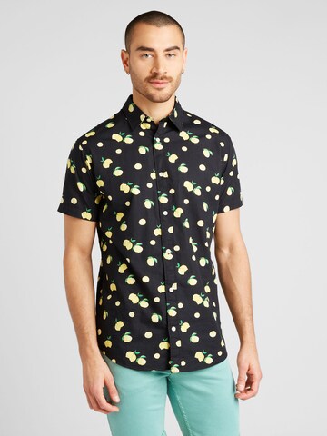 JACK & JONES - Ajuste regular Camisa 'SUNSHADE' en negro: frente