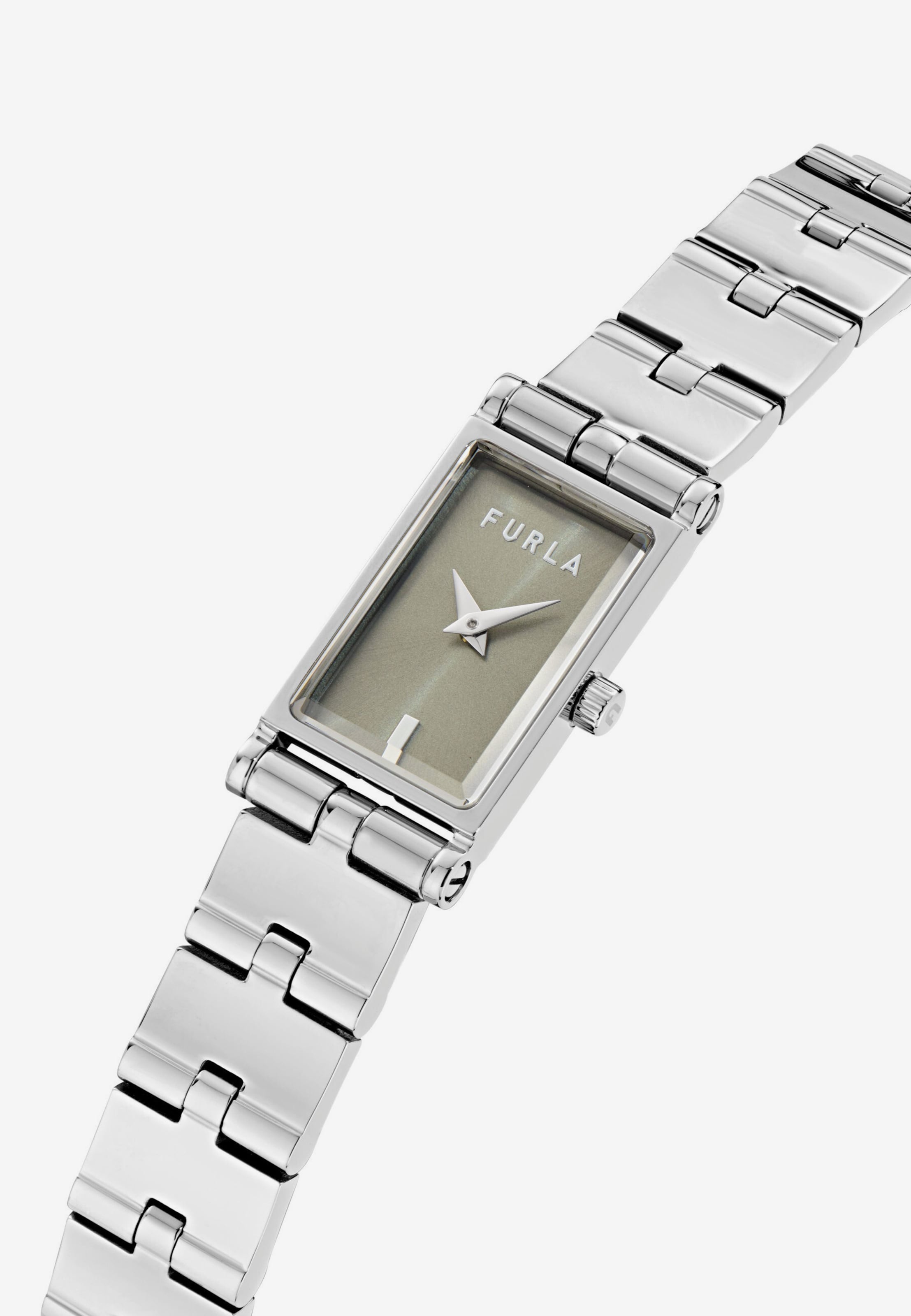 NIB Furla Baguette Stainless Steel Mesh Silver Tone Bracelet Watch Furla Silver-tone Watch for Women | Charm Bracelet with  main image 3
