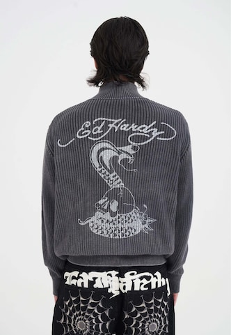 Ed Hardy Kardigan – šedá: přední strana
