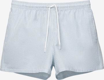 Șorturi de baie de la Pull&Bear pe albastru: față
