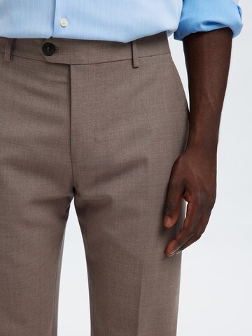 SELECTED HOMME Слим Плиссированные брюки 'SLHSLIM-THEO' в Коричневый