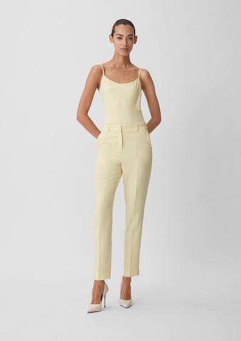 COMMA Regular Pleat-Front Pants in Yellow