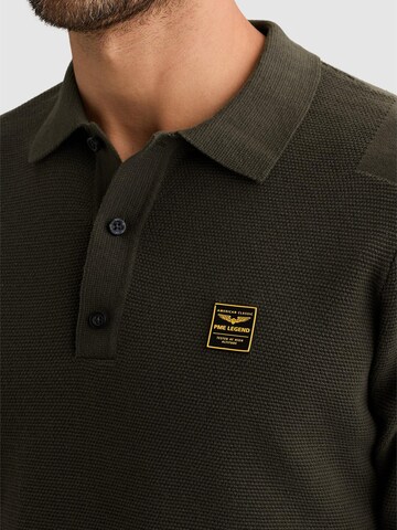 Pullover 'Knitted polo shirt with long sleeves and badge' di PME Legend in verde