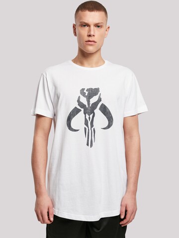 T-Shirt 'Star Wars The Mandalorian Banther Skull' F4NT4STIC en blanc : devant