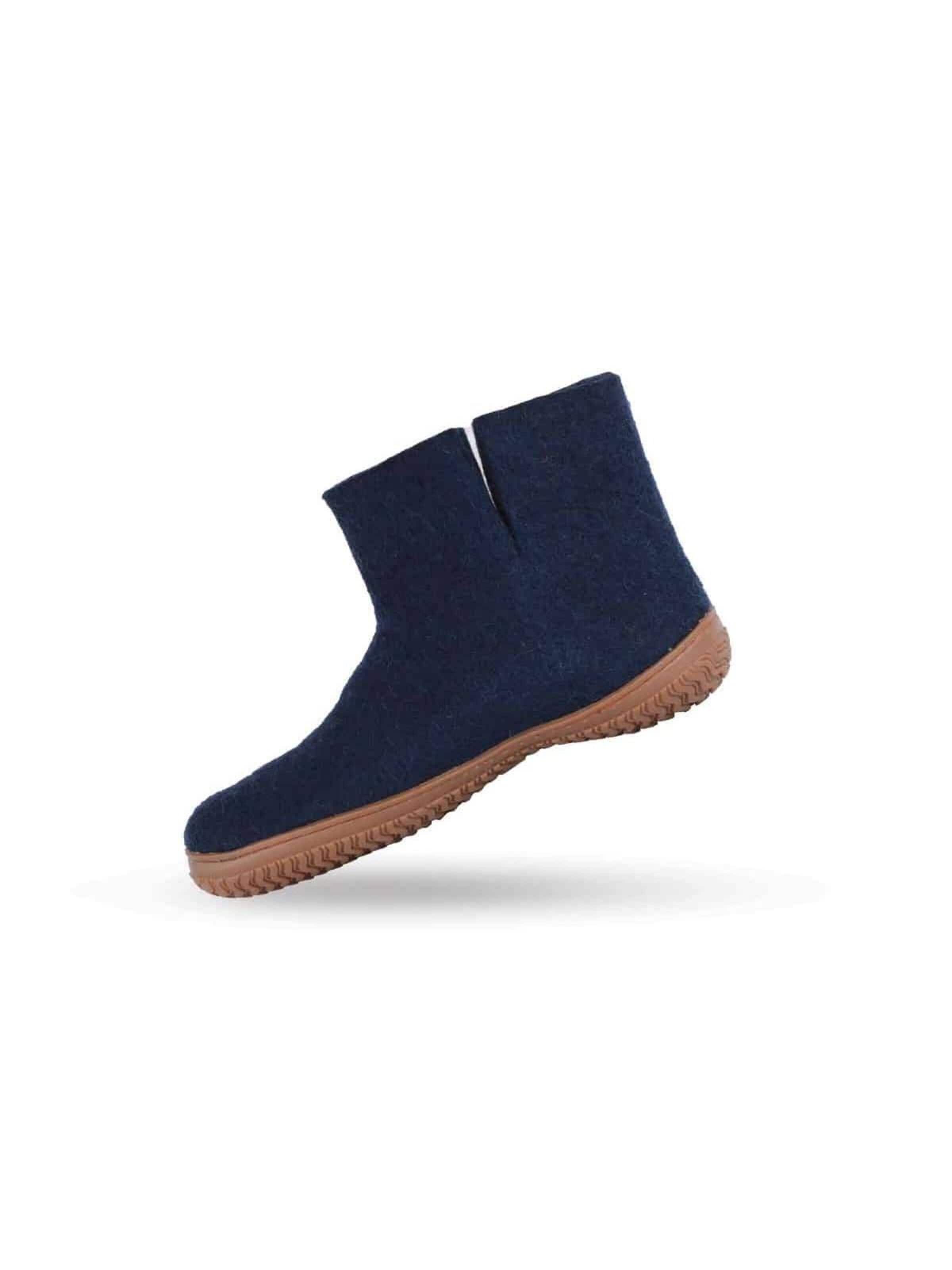 SHUS walk with nature Enkellaarsjes 'Uldstøvle (100% ren uld) m/Gummisål - Dansk Design fra SHUS' in Blauw: voorkant