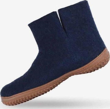 SHUS walk with nature Enkellaarsjes 'Uldstøvle (100% ren uld) m/Gummisål - Dansk Design fra SHUS' in Blauw: voorkant
