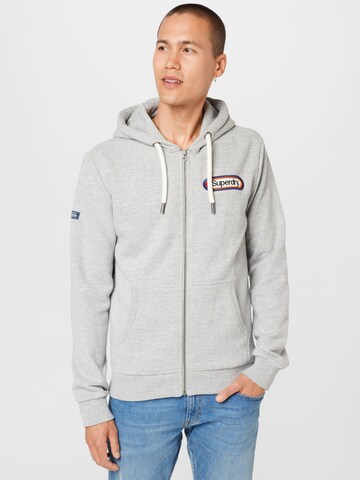 Superdry Zip-Up Hoodie in Grey: front