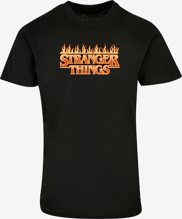ABSOLUTE CULT Shirt 'Stranger Stranger Things - Fire' in Black: front