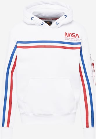 ALPHA INDUSTRIES Mikina 'NASA ISS' – bílá: přední strana