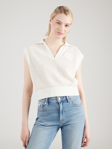 Vestă tricotată de la Calvin Klein Jeans pe bej: față